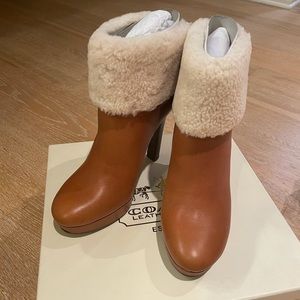 Brand New Coach Leather Booties Size 7.5